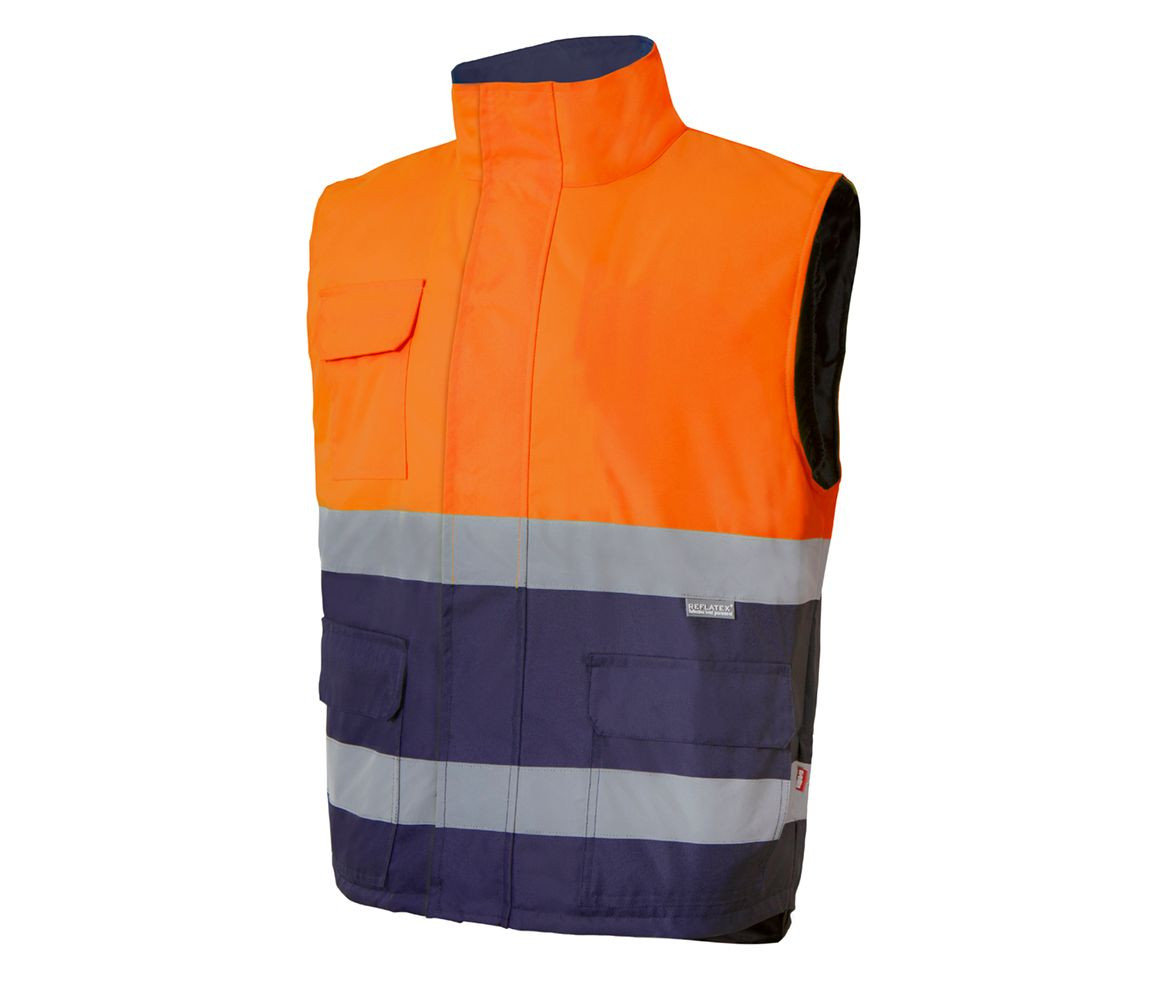 BODYWARMER MATELASSÉ BICOLORE HAUTE VISIBILITÉ