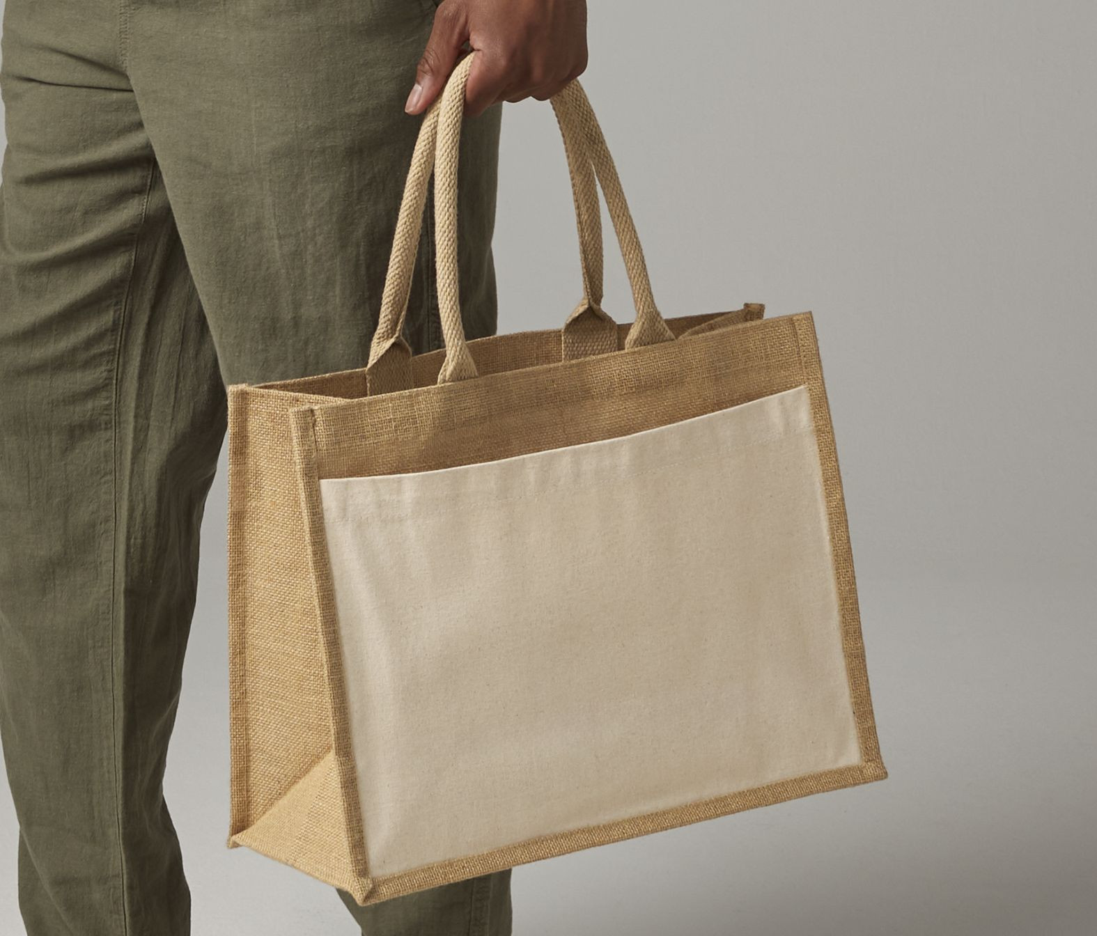 COTTON POCKET JUTE SHOPPER