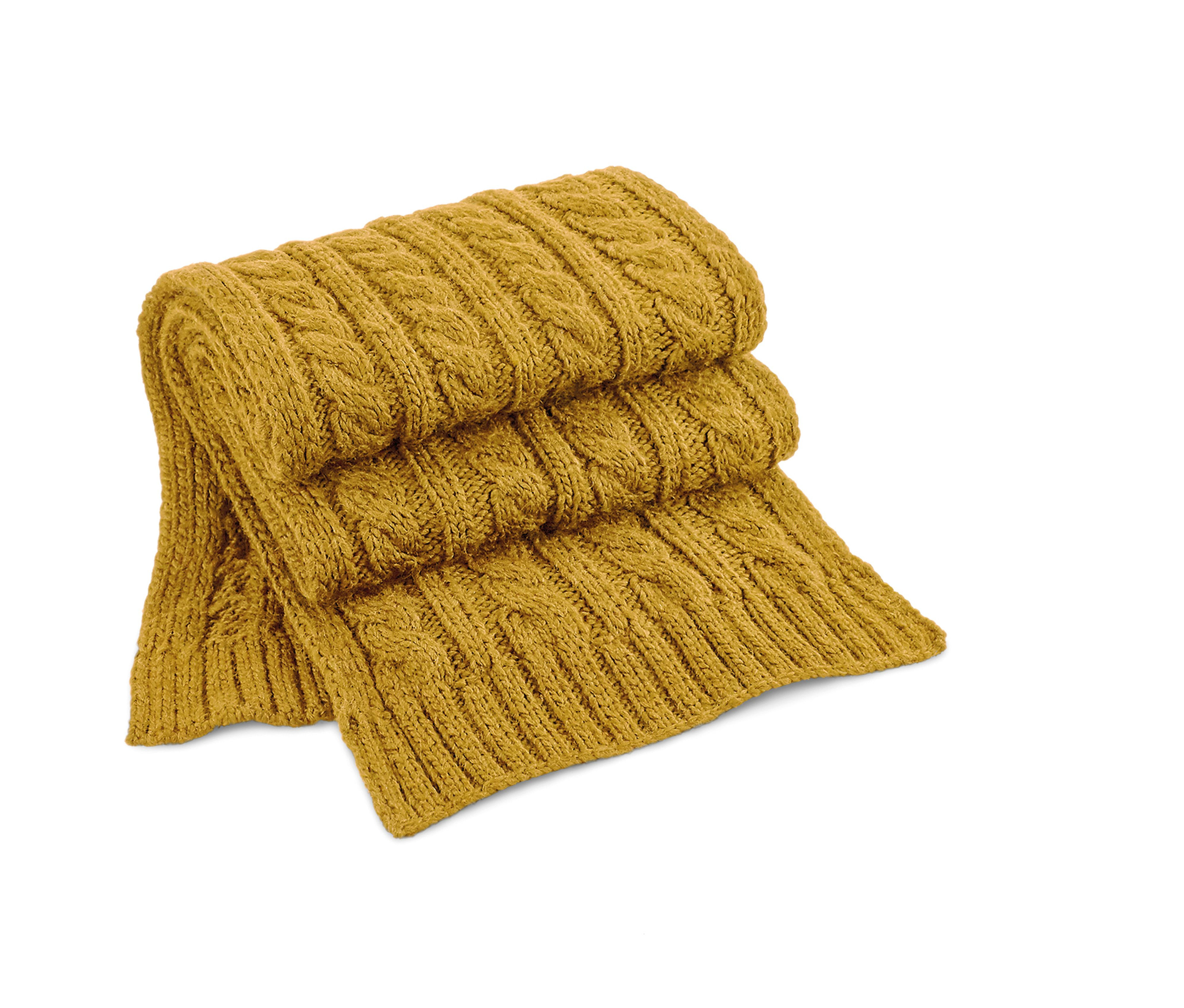 CABLE KNIT MELANGE SCARF